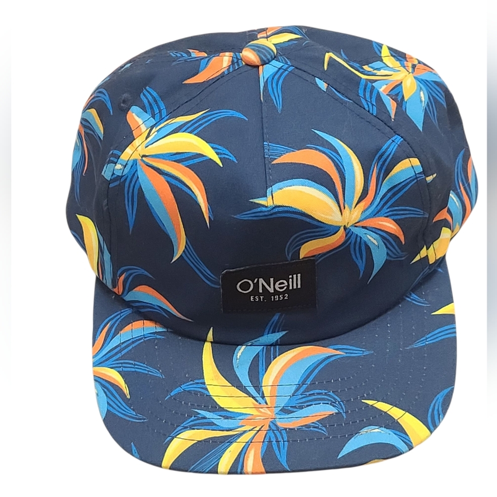 O'Neill Navy Blue Floral Tropical Print Cap Trucker Snapback Hat Baseball